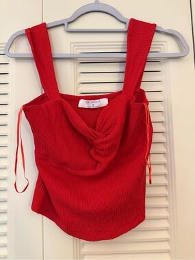 Primark Bright Red Knot-Front Cropped Cami
